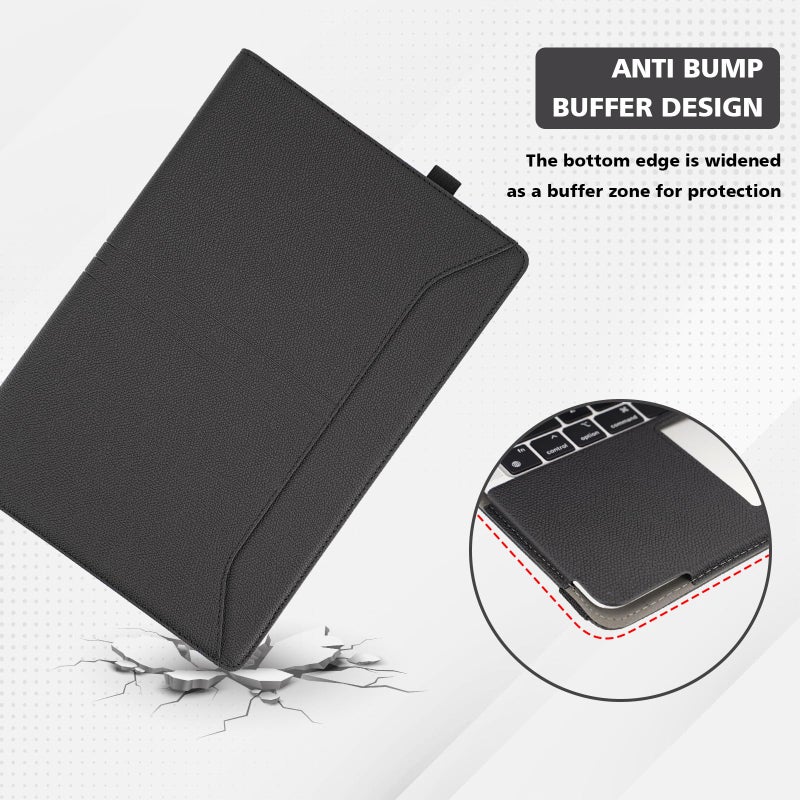 TT TYTX TYTX Case Compatible with MacBook Pro 13 inch 2025 2024 2023 2022-2016 M2 M1 A2338 A2289 A2251 A2159 A1989 A1706 A1708 with/Without Touch Bar, Leather Case with Vents and Stand Function, Black - Image 4